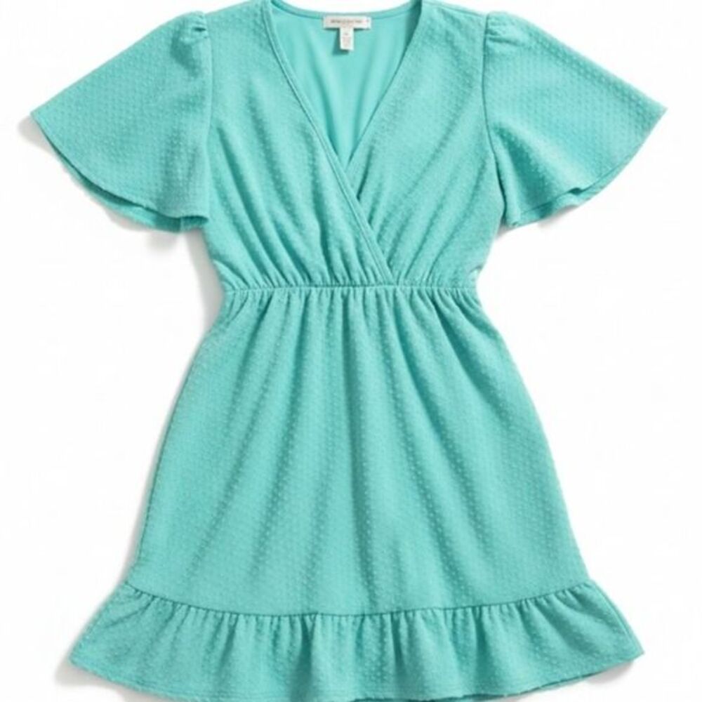 Turquoise Faux Wrap Dress (Medium)
